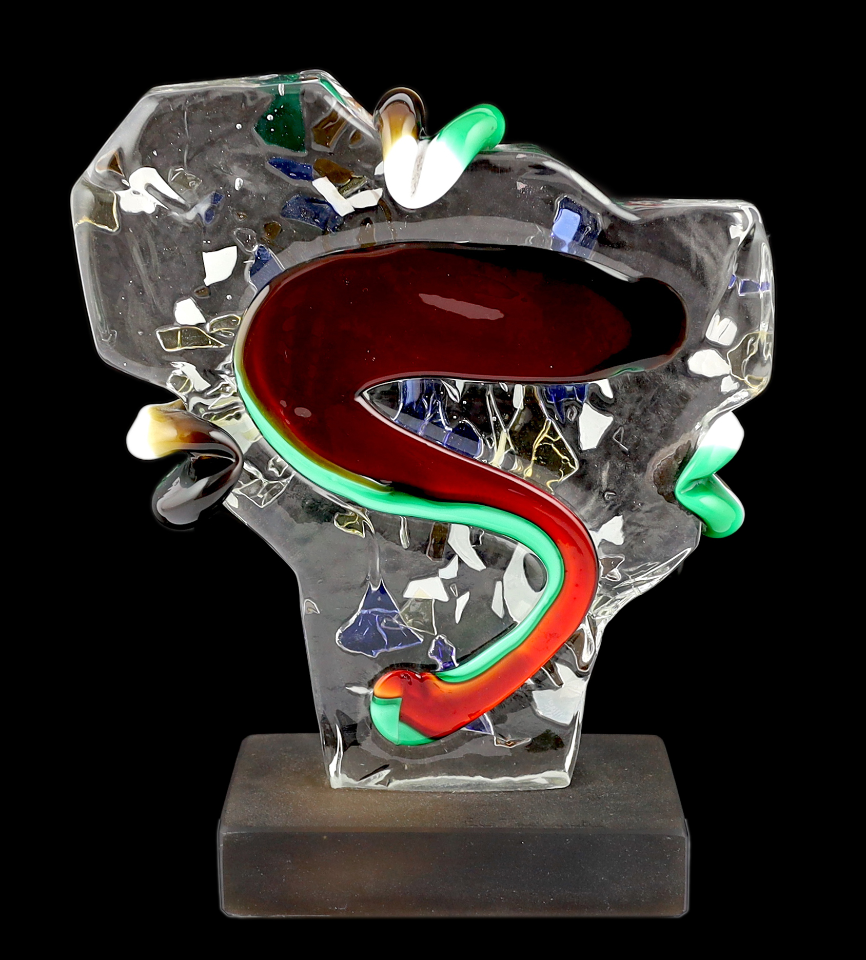 A Murano glass abstract profile head